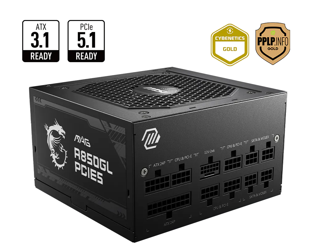 MSI MAG A-GL PCI-e 5.0 850W dış görünüş